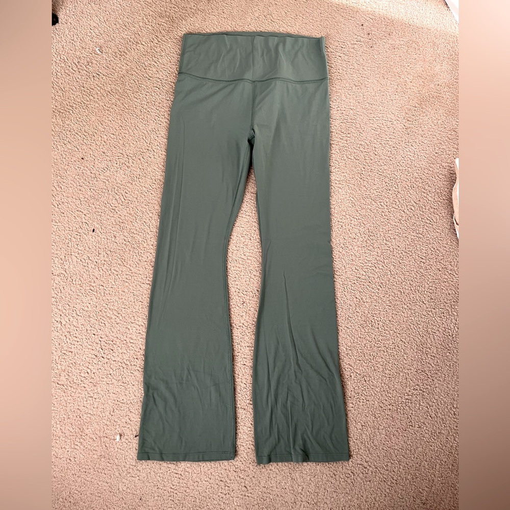 Sage Green Bellbottom Workout Pants
